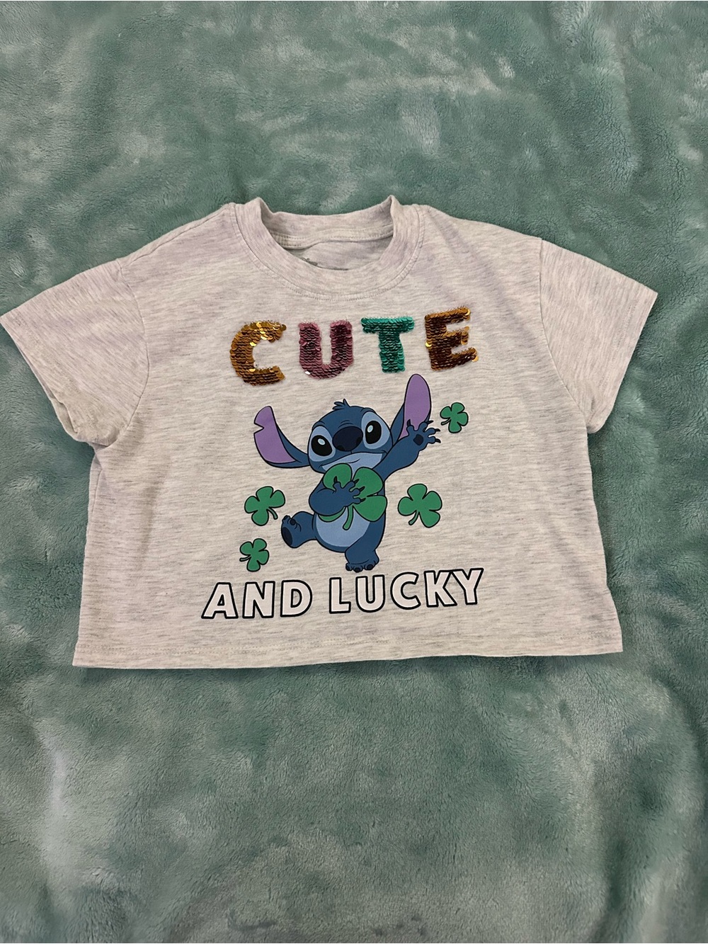 Girls Disney Stitch Sequin T-Shirt